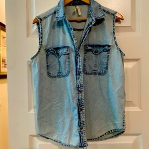 Denim Blue Sleeveless Tank